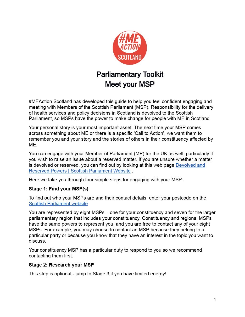 Engaging with MSPs - advocacy guide