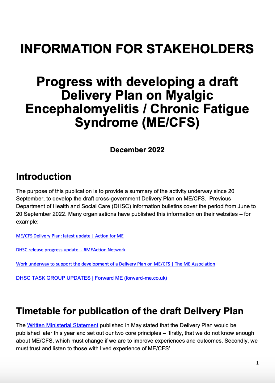 DHSC Delivery Plan update page